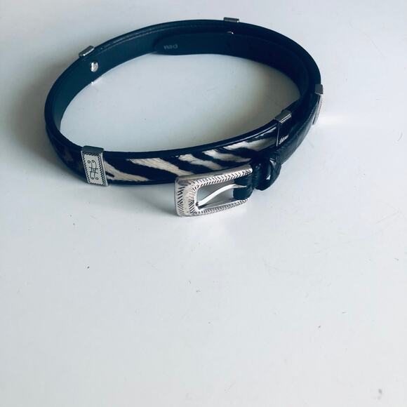 Brighton Women's M 30 Calf Hair Leather Belt Zebra Leopard - Picture 3 of 10